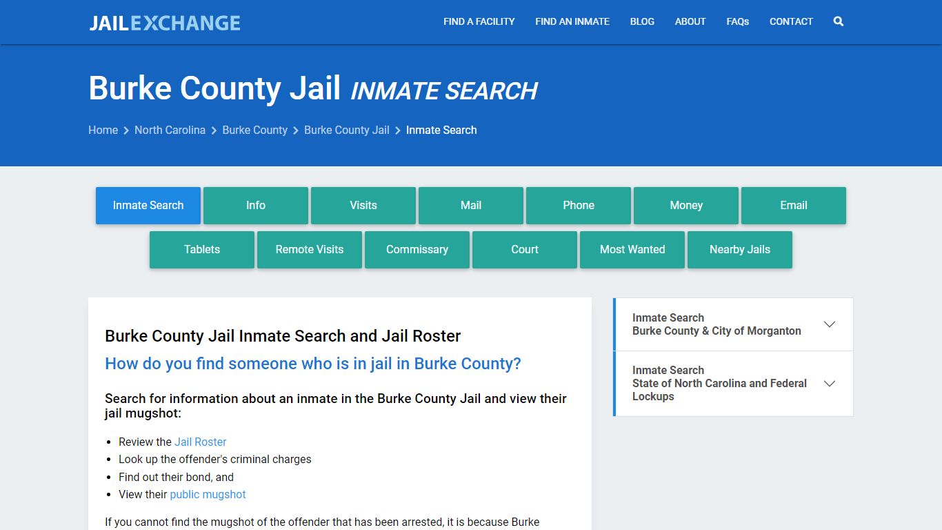 Inmate Search: Roster & Mugshots - Burke County Jail, NC
